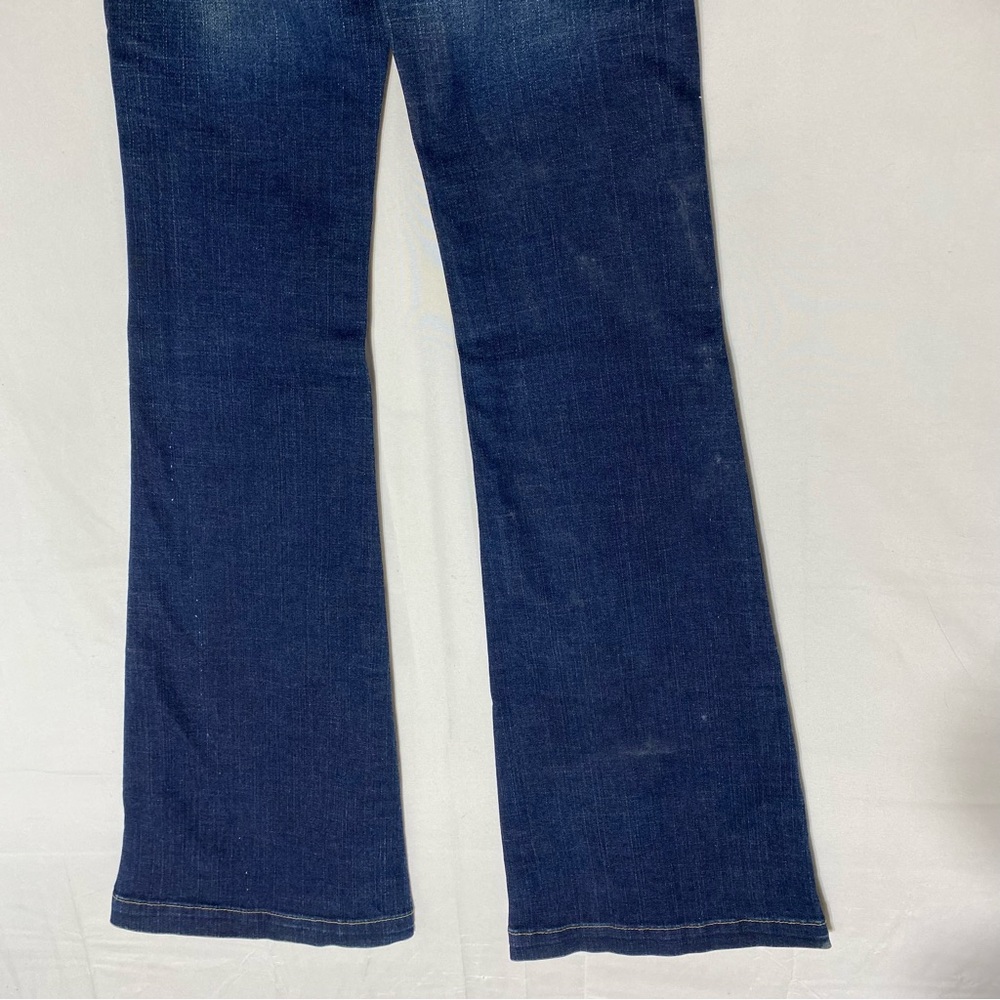 Vintage Y2K True Religion Heidi Dark Wash Ultra Low Rise  Flare Leg Jeans 25 - Picture 14 of 16
